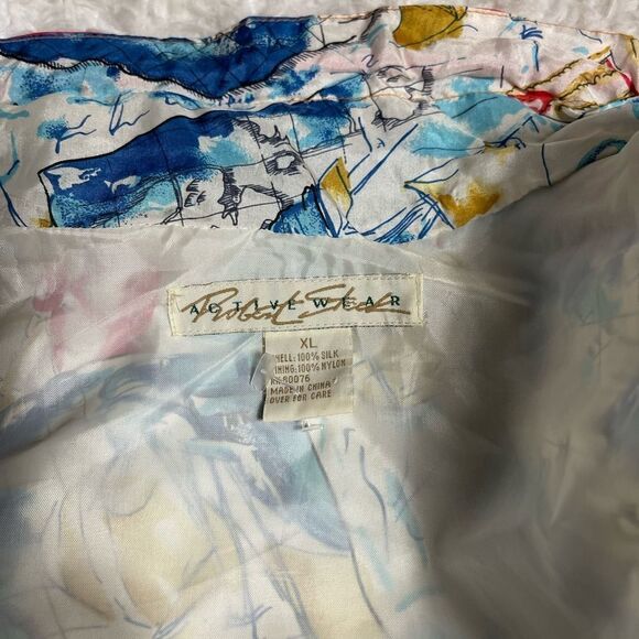 NWT Robert Stock 100% Silk Active Wear Nautical print Jacket & orange pa… - Picture 12 of 15